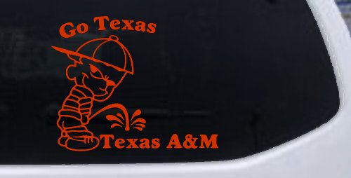 Go Texas Pee on Texas A&M Car or Truck Window Decal Sticker