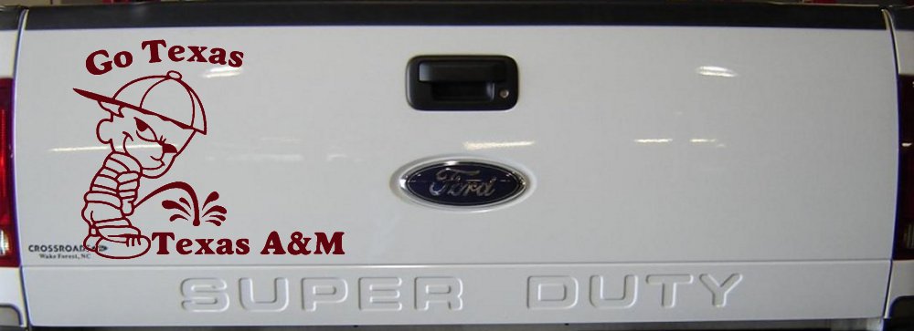 Go Texas Pee on Texas A&M Car or Truck Window Decal Sticker