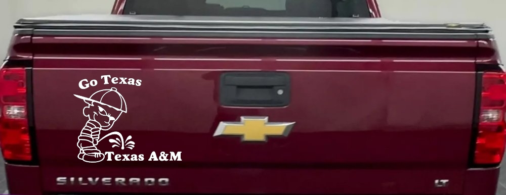 Go Texas Pee on Texas A&M Car or Truck Window Decal Sticker
