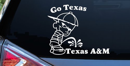 Go Texas Pee on Texas A&M Car or Truck Window Decal Sticker