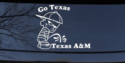 Go Texas Pee on Texas A&M Car or Truck Window Decal Sticker
