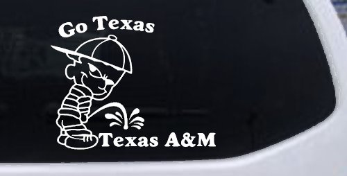 Go Texas Pee on Texas A&M Car or Truck Window Decal Sticker