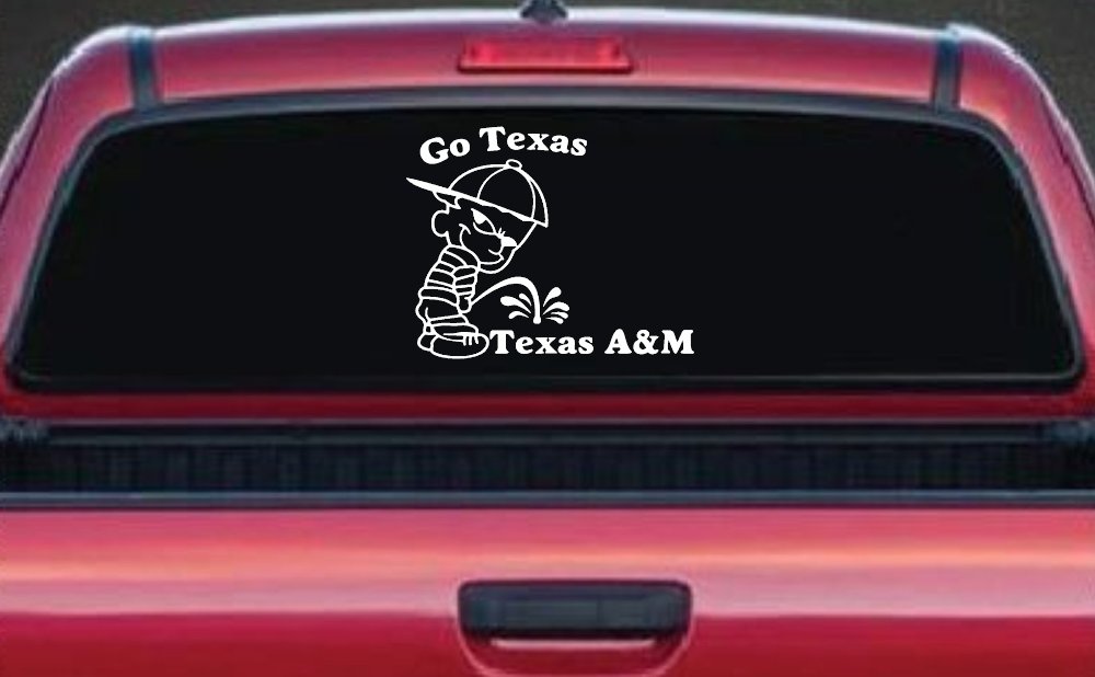 Go Texas Pee on Texas A&M Car or Truck Window Decal Sticker