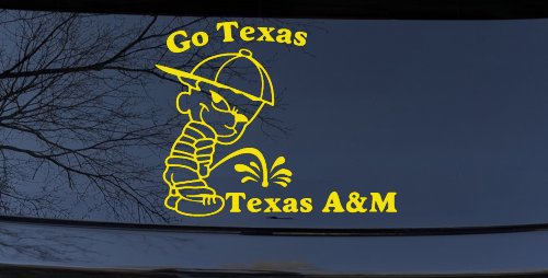 Go Texas Pee on Texas A&M Car or Truck Window Decal Sticker