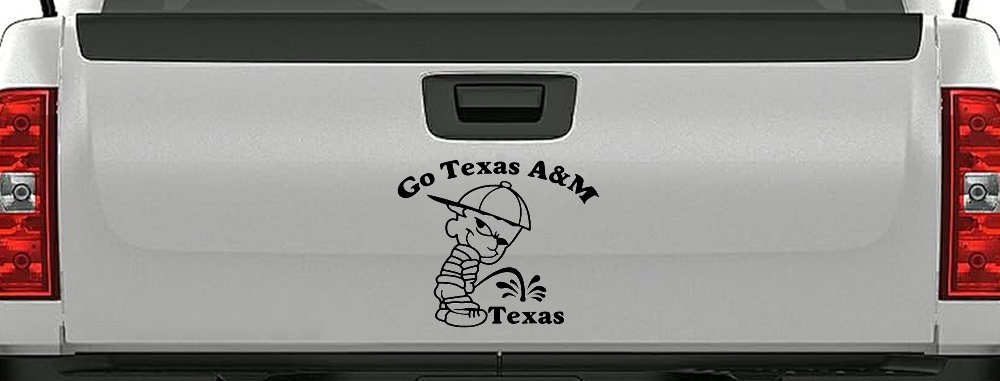 Go Texas A&M Pee On Texas Car or Truck Window Decal Sticker (Black)