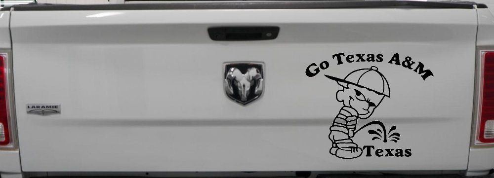 Go Texas A&M Pee On Texas Car or Truck Window Decal Sticker (Black)