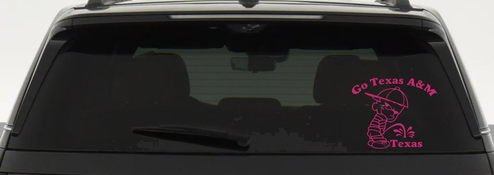 Go Texas A&M Pee On Texas Car or Truck Window Decal Sticker