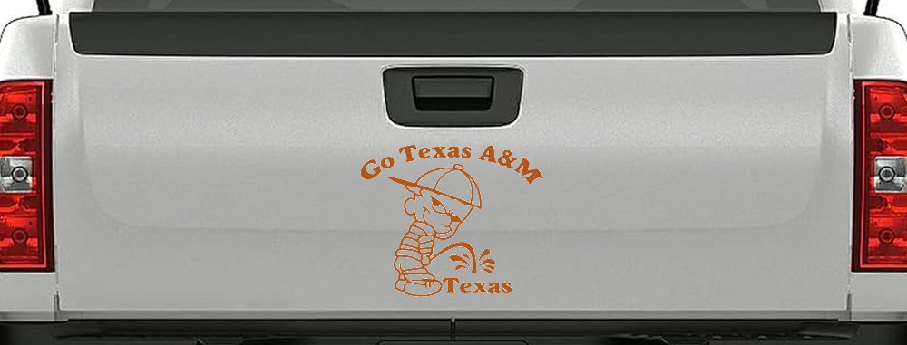 Go Texas A&M Pee On Texas Car or Truck Window Decal Sticker