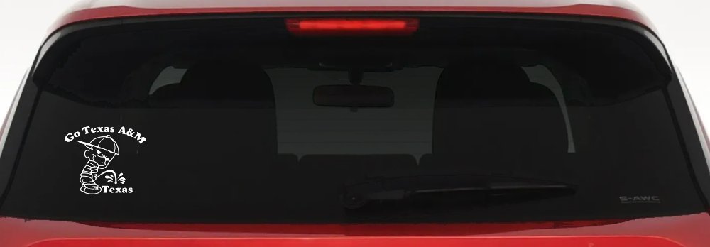 Go Texas A&M Pee On Texas Car or Truck Window Decal Sticker (White)