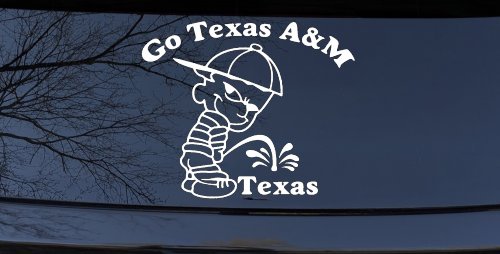 Go Texas A&M Pee On Texas Car or Truck Window Decal Sticker