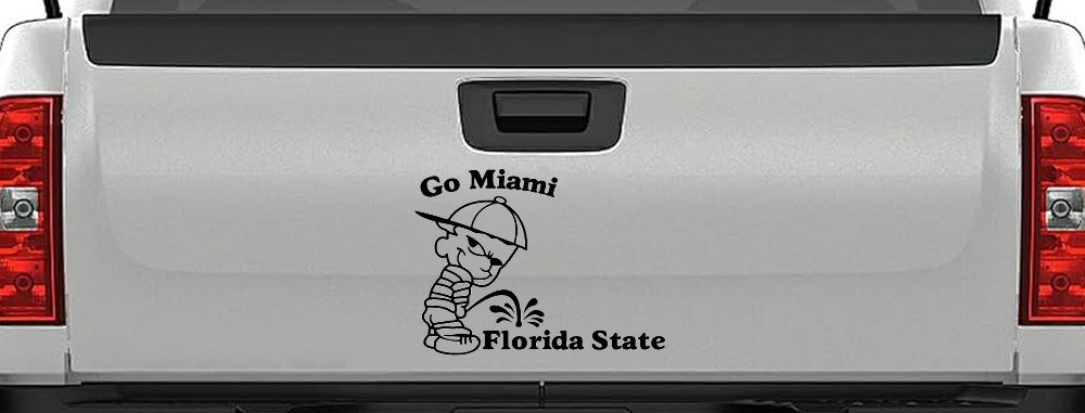 Go Miami Pee On Florida State Car or Truck Window Decal Sticker