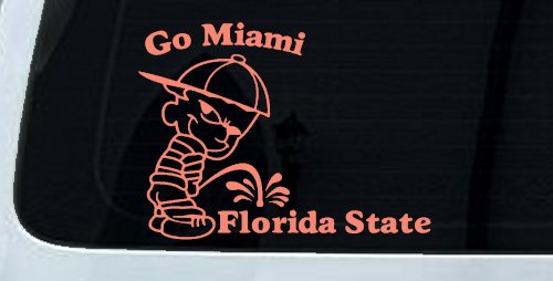 Go Miami Pee On Florida State Car or Truck Window Decal Sticker