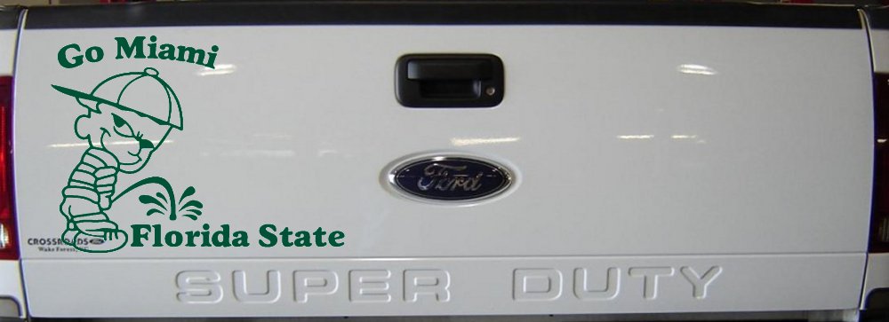 Go Miami Pee On Florida State Car or Truck Window Decal Sticker (Dark Green)