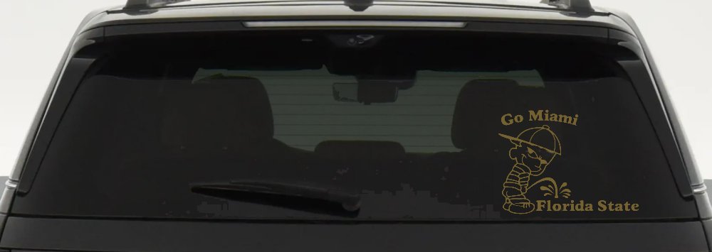 Go Miami Pee On Florida State Car or Truck Window Decal Sticker