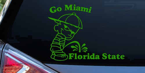 Go Miami Pee On Florida State Car or Truck Window Decal Sticker