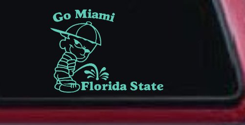 Go Miami Pee On Florida State Car or Truck Window Decal Sticker (Mint)