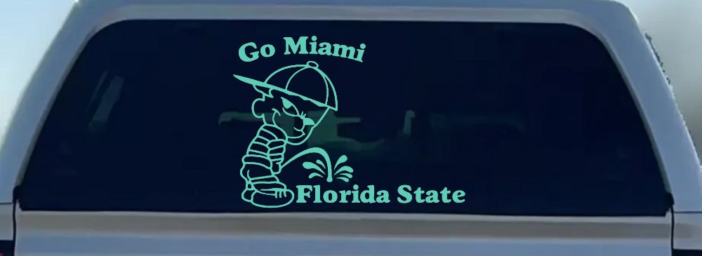 Go Miami Pee On Florida State Car or Truck Window Decal Sticker (Mint)