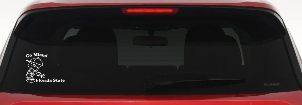 Go Miami Pee On Florida State Car or Truck Window Decal Sticker