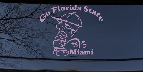 Go Florida State Pee on Miami Car or Truck Window Decal Sticker (Lilac)