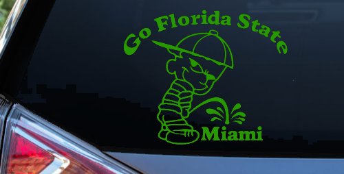 Go Florida State Pee on Miami Car or Truck Window Decal Sticker