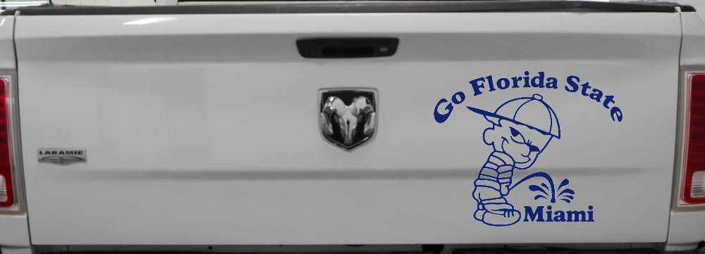 Go Florida State Pee on Miami Car or Truck Window Decal Sticker