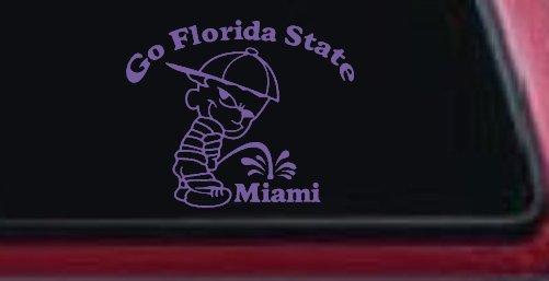 Go Florida State Pee on Miami Car or Truck Window Decal Sticker