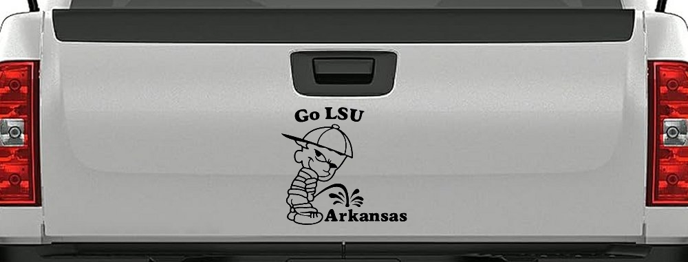Go LSU Pee on Arkansas Car or Truck Window Decal Sticker