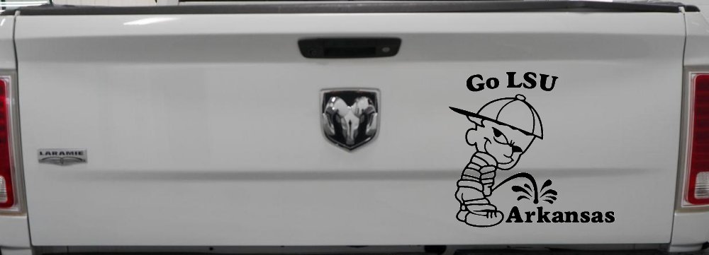 Go LSU Pee on Arkansas Car or Truck Window Decal Sticker