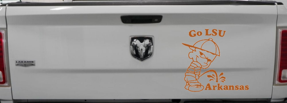 Go LSU Pee on Arkansas Car or Truck Window Decal Sticker