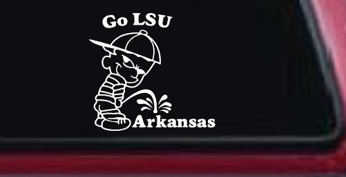 Go LSU Pee on Arkansas Car or Truck Window Decal Sticker