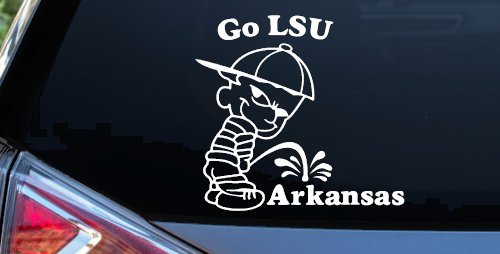 Go LSU Pee on Arkansas Car or Truck Window Decal Sticker