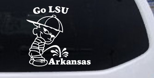 Go LSU Pee on Arkansas Car or Truck Window Decal Sticker