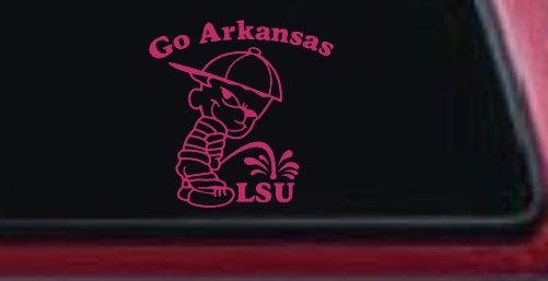 Go Arkansas Pee on LSU Car or Truck Window Decal Sticker
