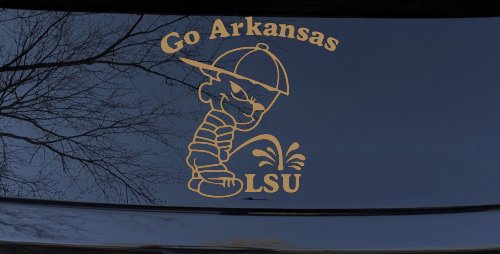 Go Arkansas Pee on LSU Car or Truck Window Decal Sticker (Light Brown)