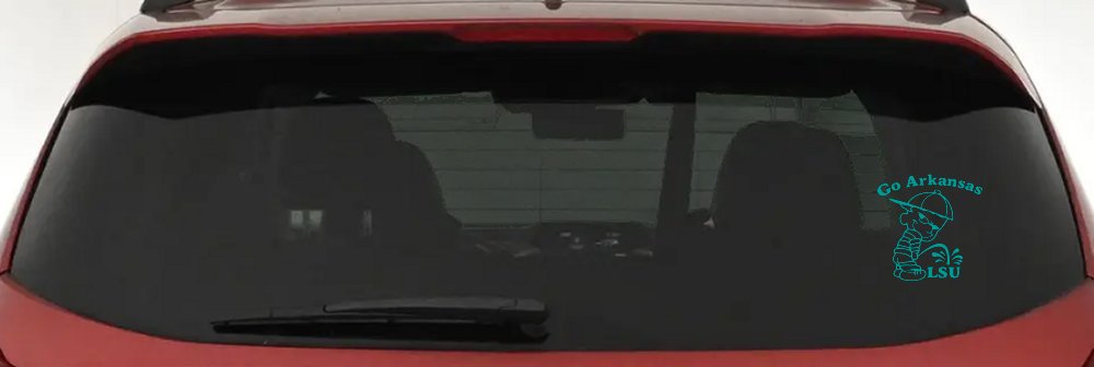Go Arkansas Pee on LSU Decal - Car Truck Window Vinyl Sticker (Turquoise)