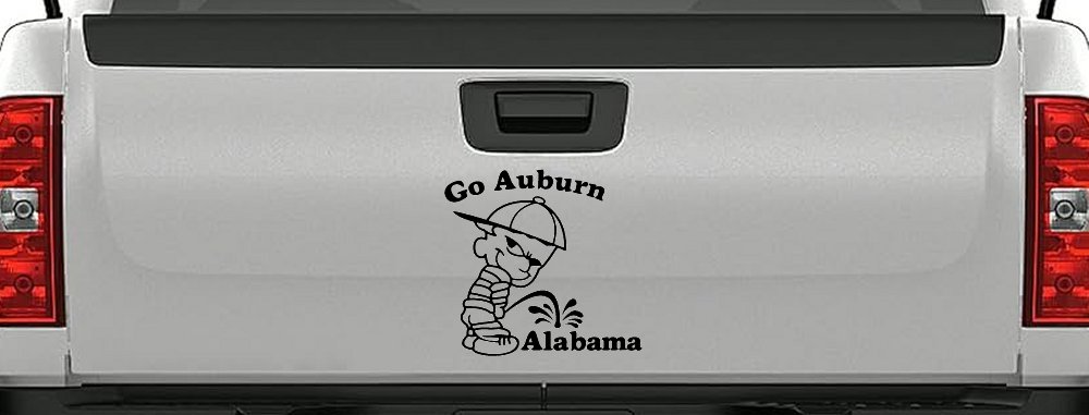 Go Auburn Pee on Alabama Car or Truck Window Decal Sticker (Black)