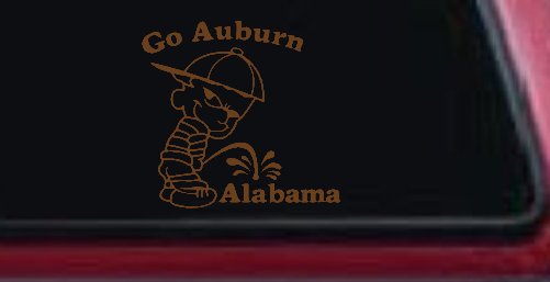 Go Auburn Pee on Alabama Car or Truck Window Decal Sticker (Copper)