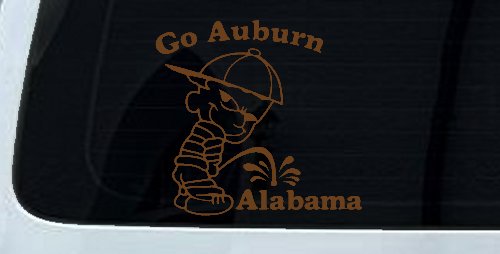 Go Auburn Pee on Alabama Car or Truck Window Decal Sticker (Copper)