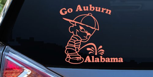 Go Auburn Pee on Alabama Car or Truck Window Decal Sticker