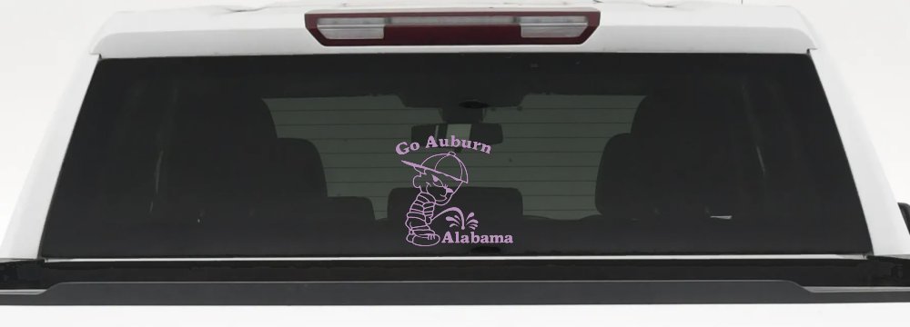 Go Auburn Pee on Alabama Car or Truck Window Decal Sticker