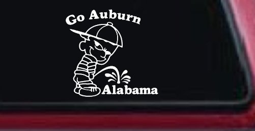 Go Auburn Pee on Alabama Car or Truck Window Decal Sticker