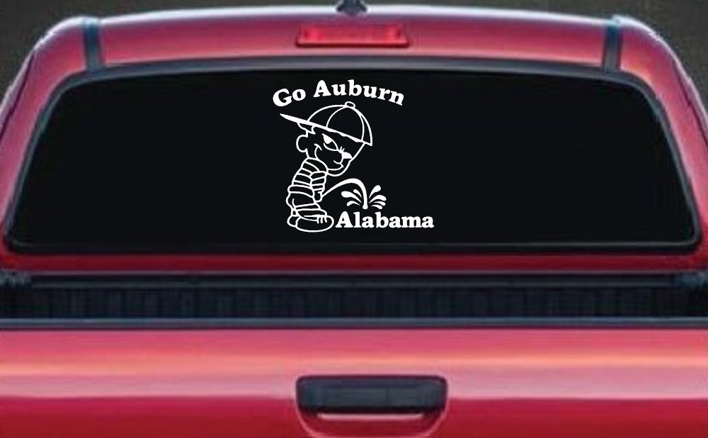 Go Auburn Pee on Alabama Car or Truck Window Decal Sticker