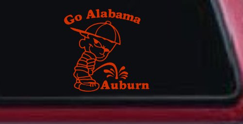 Go Alabama Pee on Auburn Car or Truck Window Decal Sticker