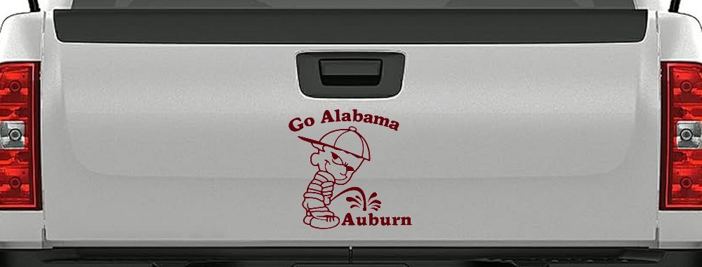 Go Alabama Pee on Auburn Car or Truck Window Decal Sticker