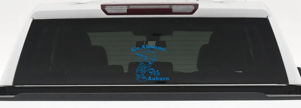 Go Alabama Pee on Auburn Car or Truck Window Decal Sticker