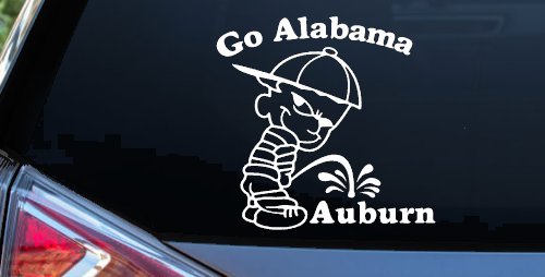 Go Alabama Pee on Auburn Car or Truck Window Decal Sticker