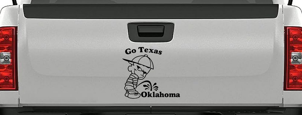 Go Texas Pee on Oklahoma Car or Truck Window Decal Sticker (Black)
