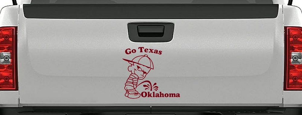 Go Texas Pee on Oklahoma Car or Truck Window Decal Sticker