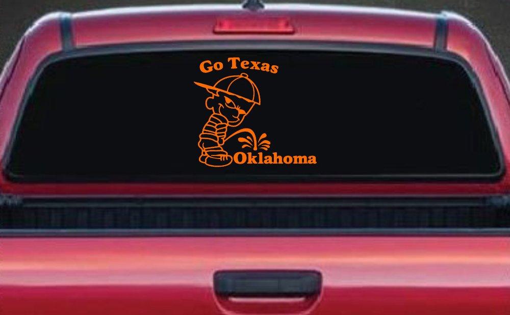 Go Texas Pee on Oklahoma Car or Truck Window Decal Sticker