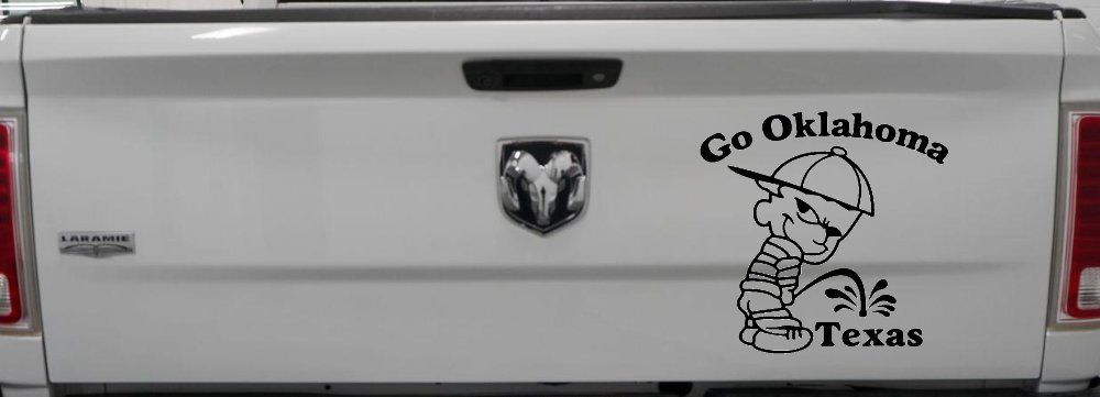 Go Oklahoma Pee on Texas Car or Truck Window Decal Sticker